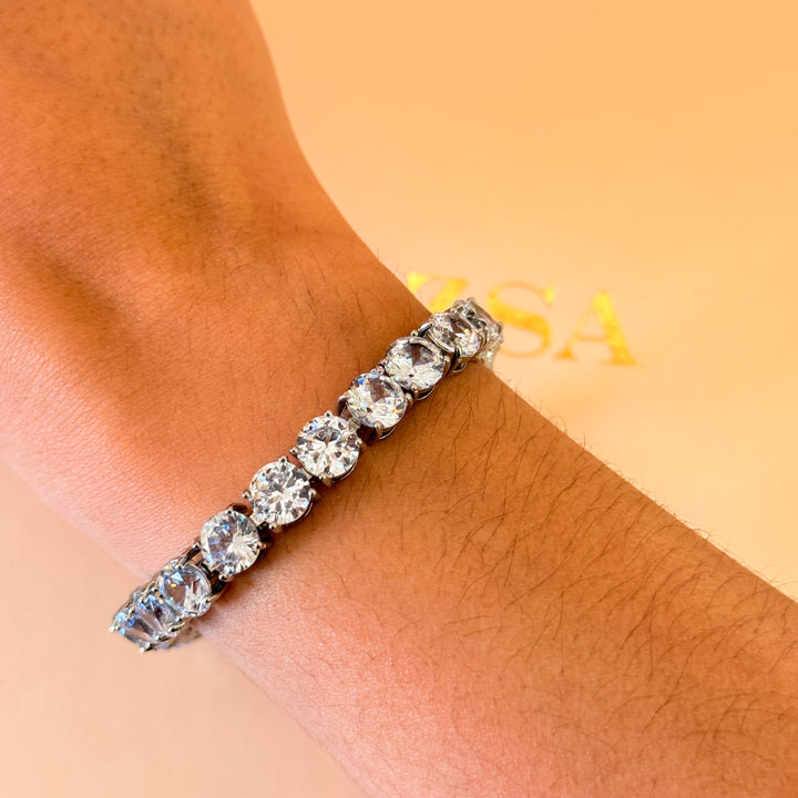 Large zircone silver bracelet
