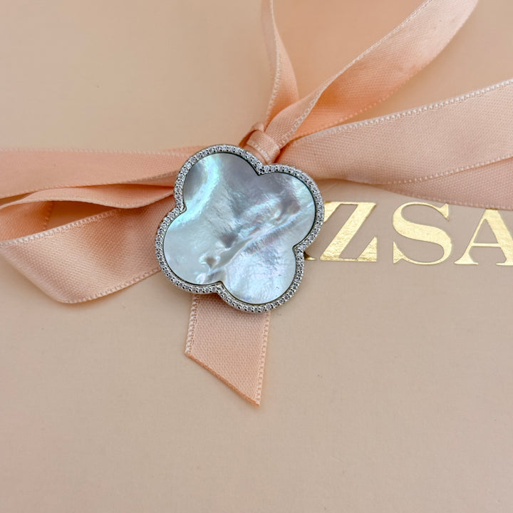 Van cleef Mother of Pearl Effect silver Brooch