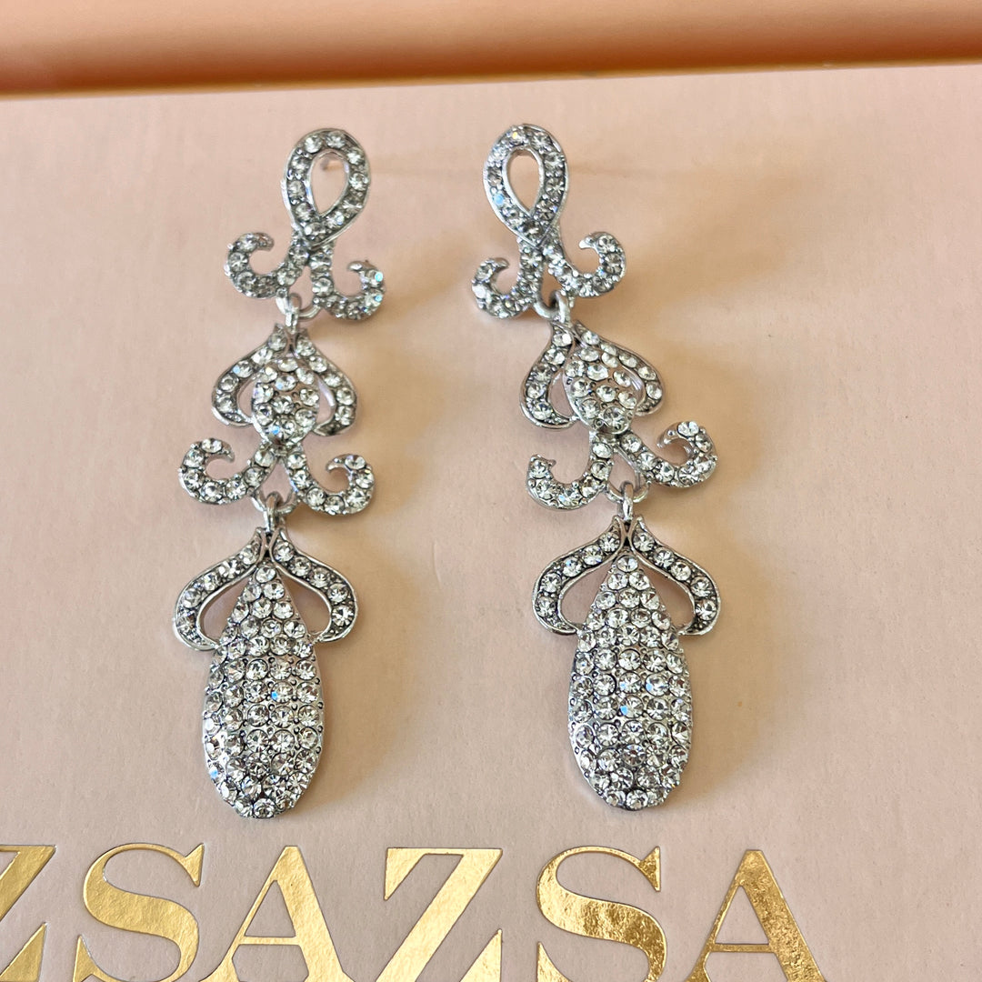 Swarovski crystals white gold plated earrings
