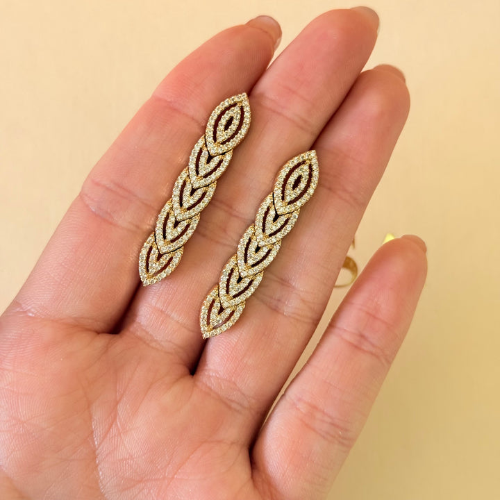 Leaf zircone gold plated set