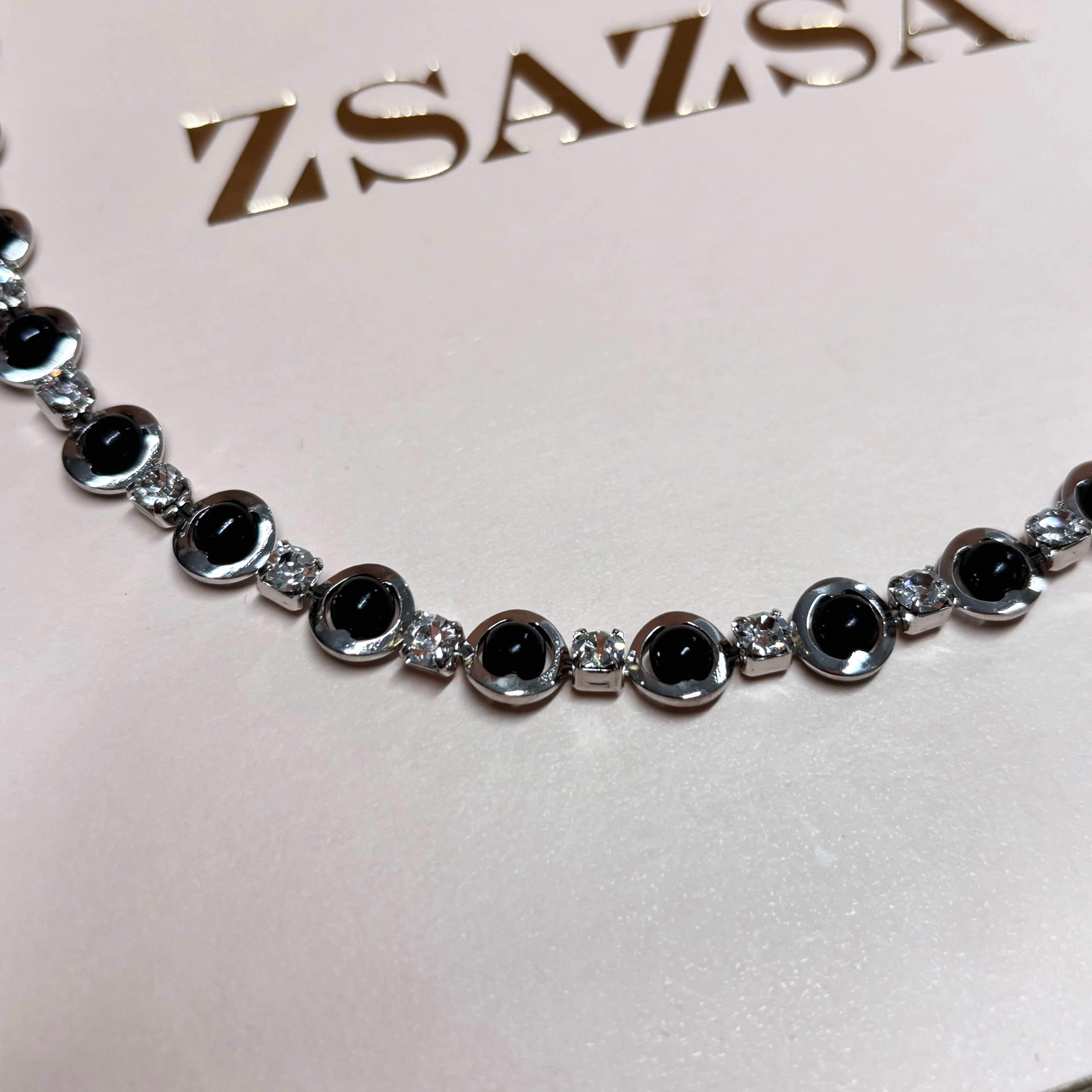 Dainty black & silver set