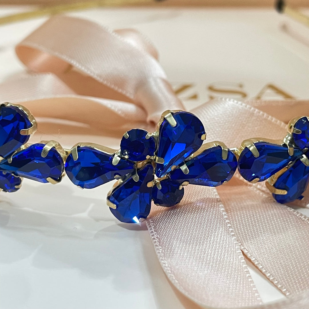 teardrop stone cluster headband