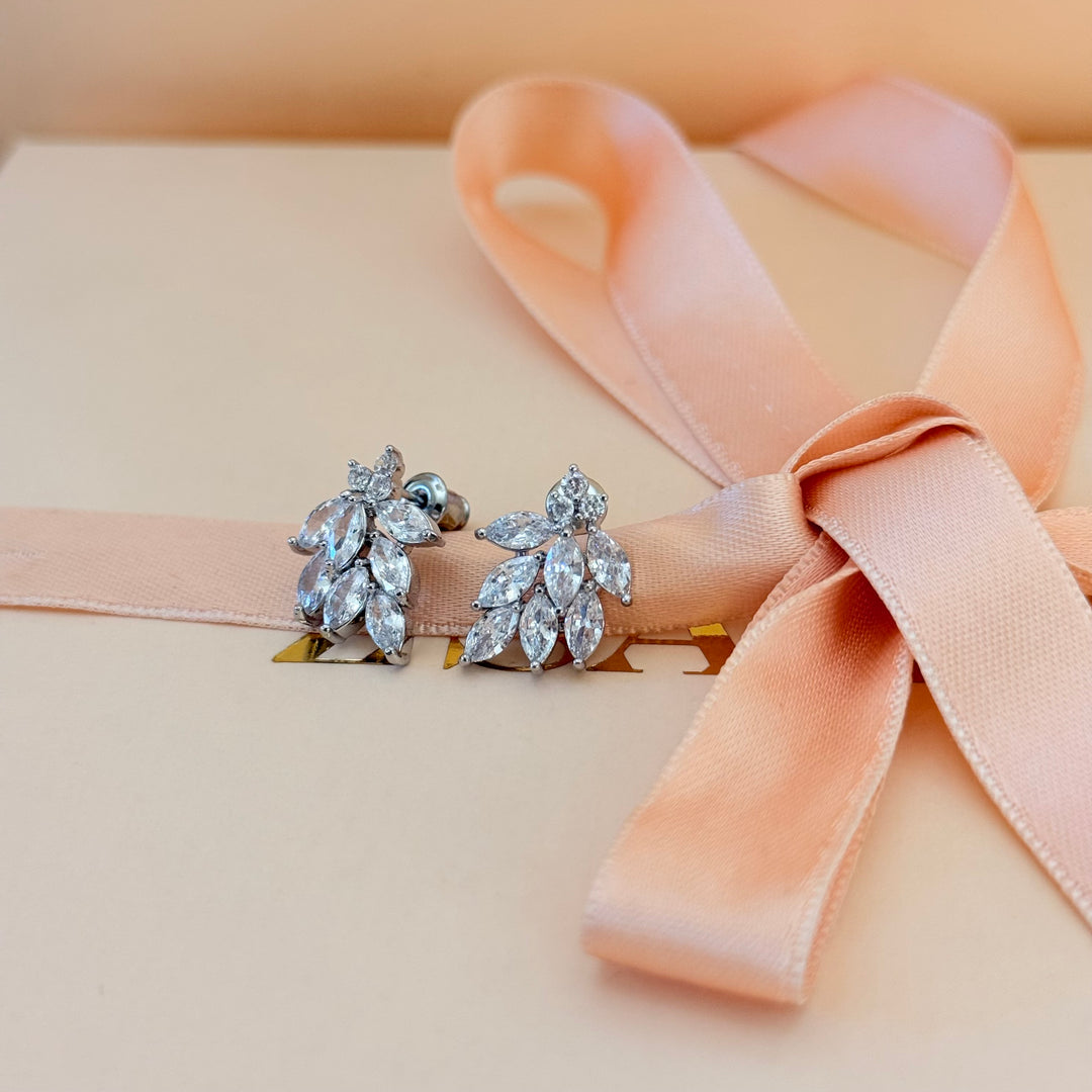 Marquise zircone silver earrings