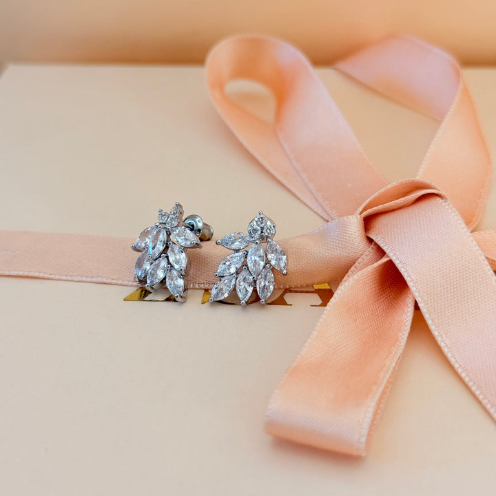 Marquise zircone silver earrings