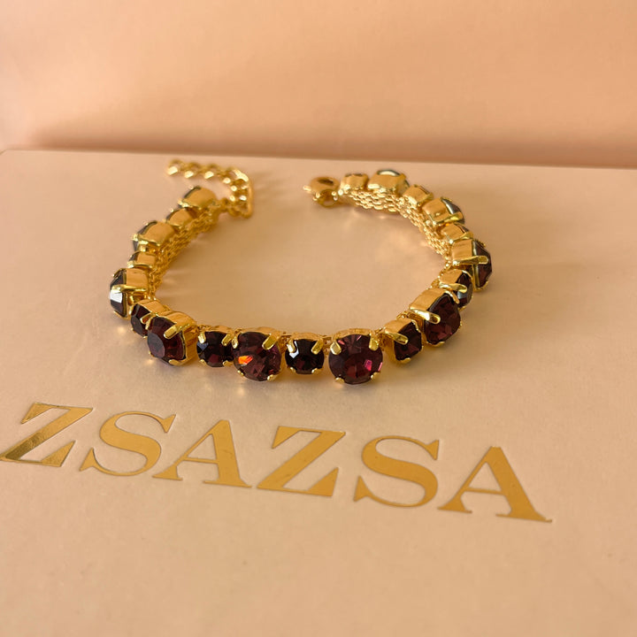 Purple preciosa crystals bracelet