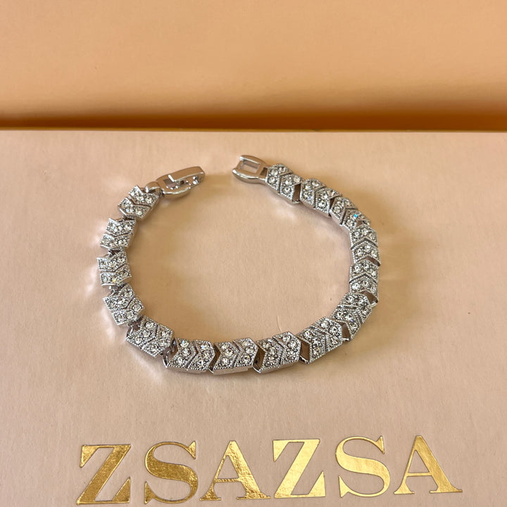 Swarovski crystals white gold plated bracelet