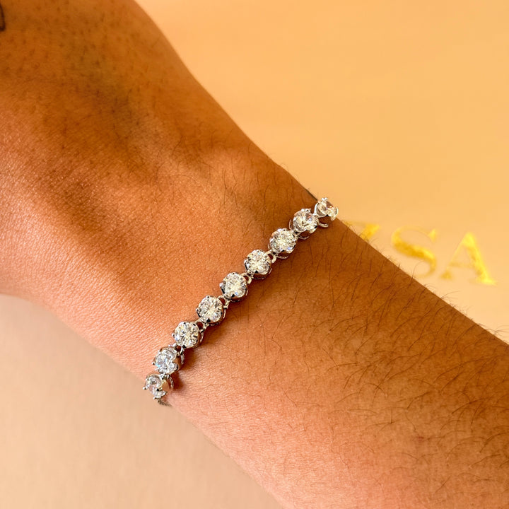 Dainty zircone silver bracelet