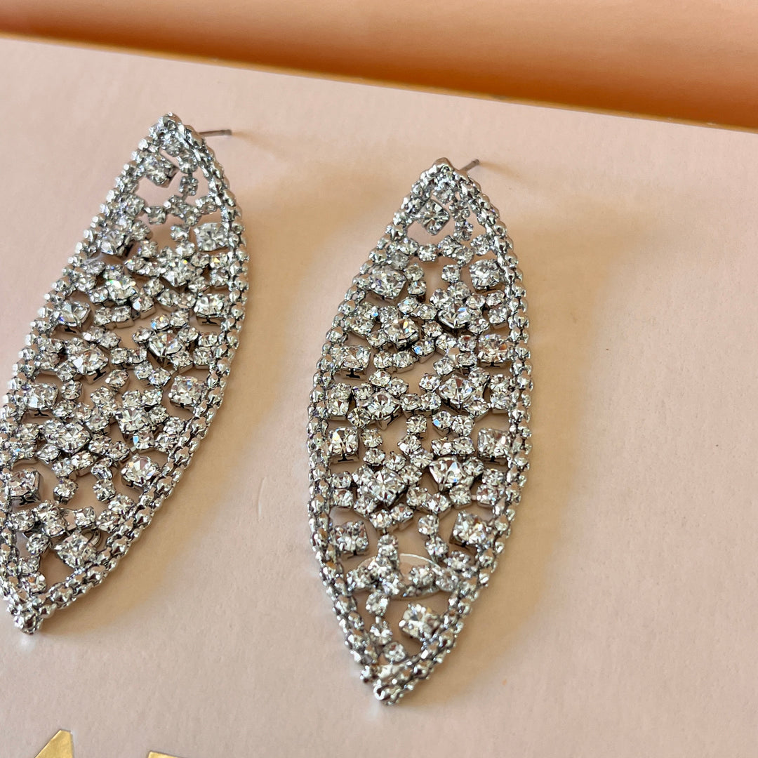 Swarovski crystals marquise white gold plated earrings