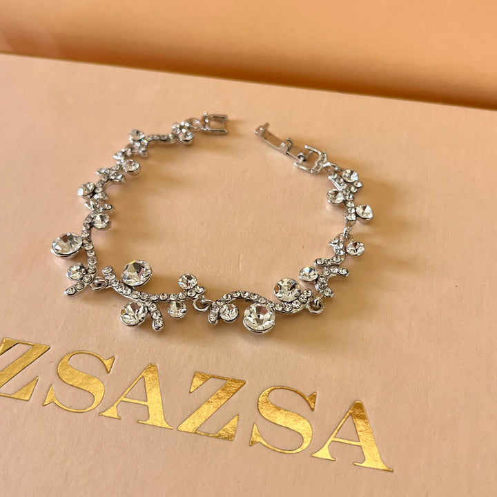 Swarovski crystal white gold plated bracelet