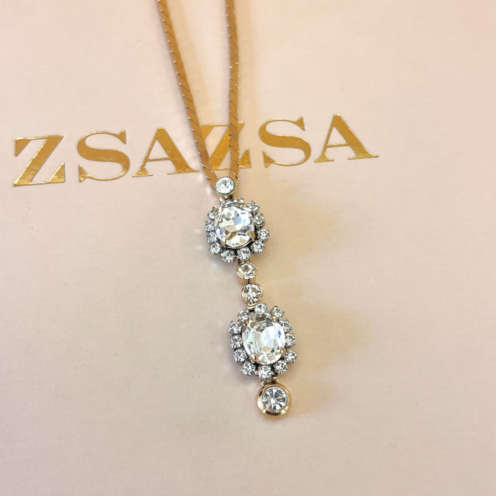 Swarovski crystals flower gold plated set