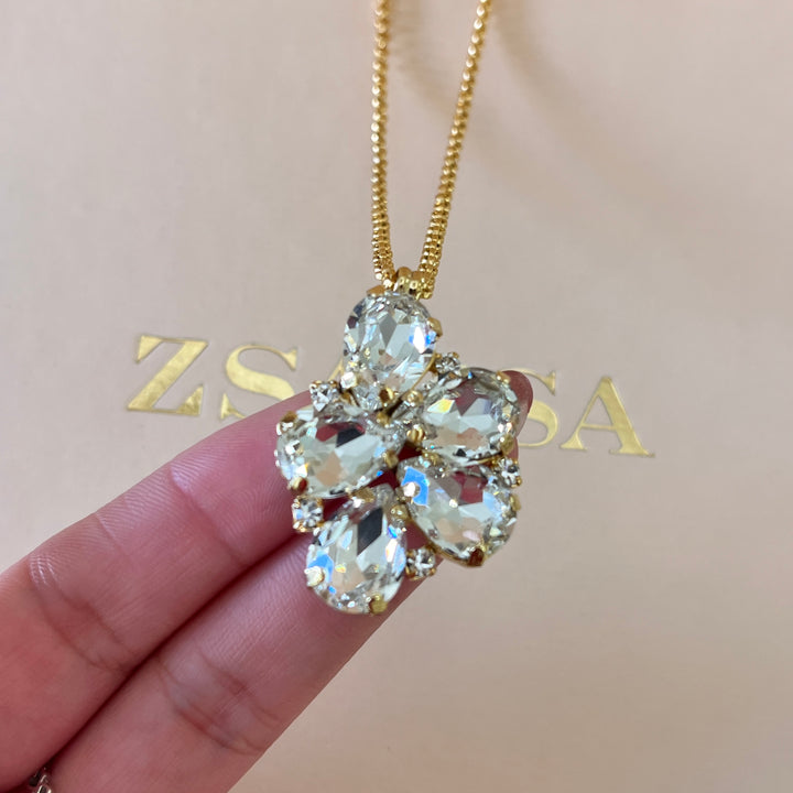 Preciosa crystals teardrop gold plated pendant