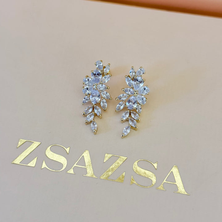 Marquise zircone gold plated set