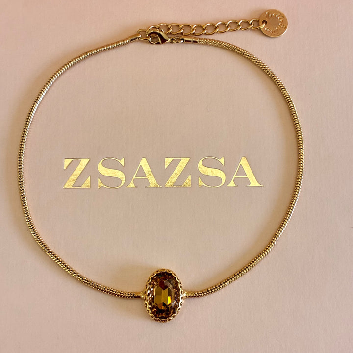 Oval Swarovski crystals necklace