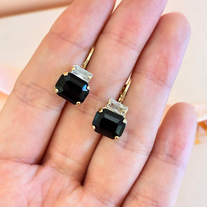 Black Swarovski crystals hooks