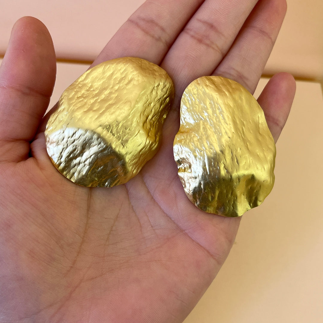 Gold handmade studs