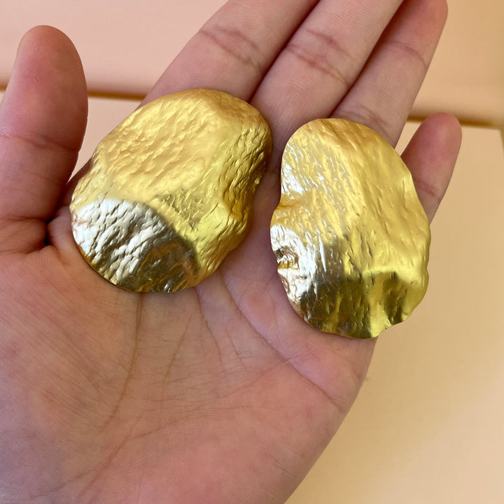 Gold handmade studs