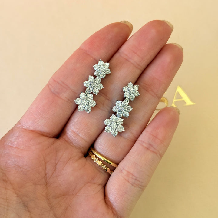 Flower zircone silver set