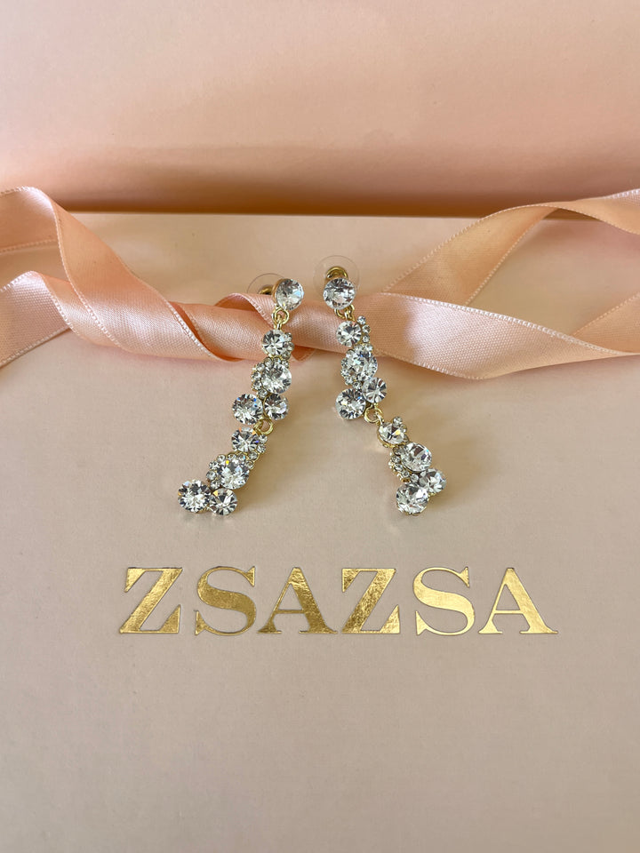 Swarovski crystals mix of shapes gold plated set