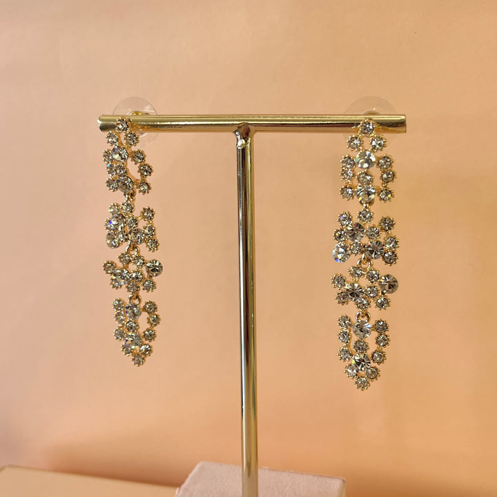 Swarovski crystals round gold plated earrings