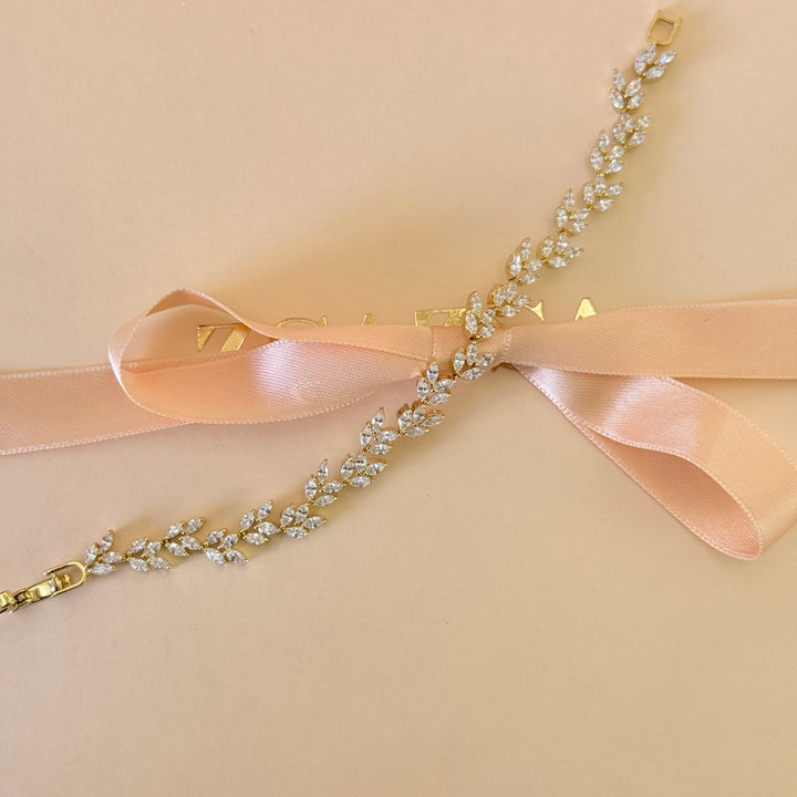 Zircone marquise gold plated bracelet