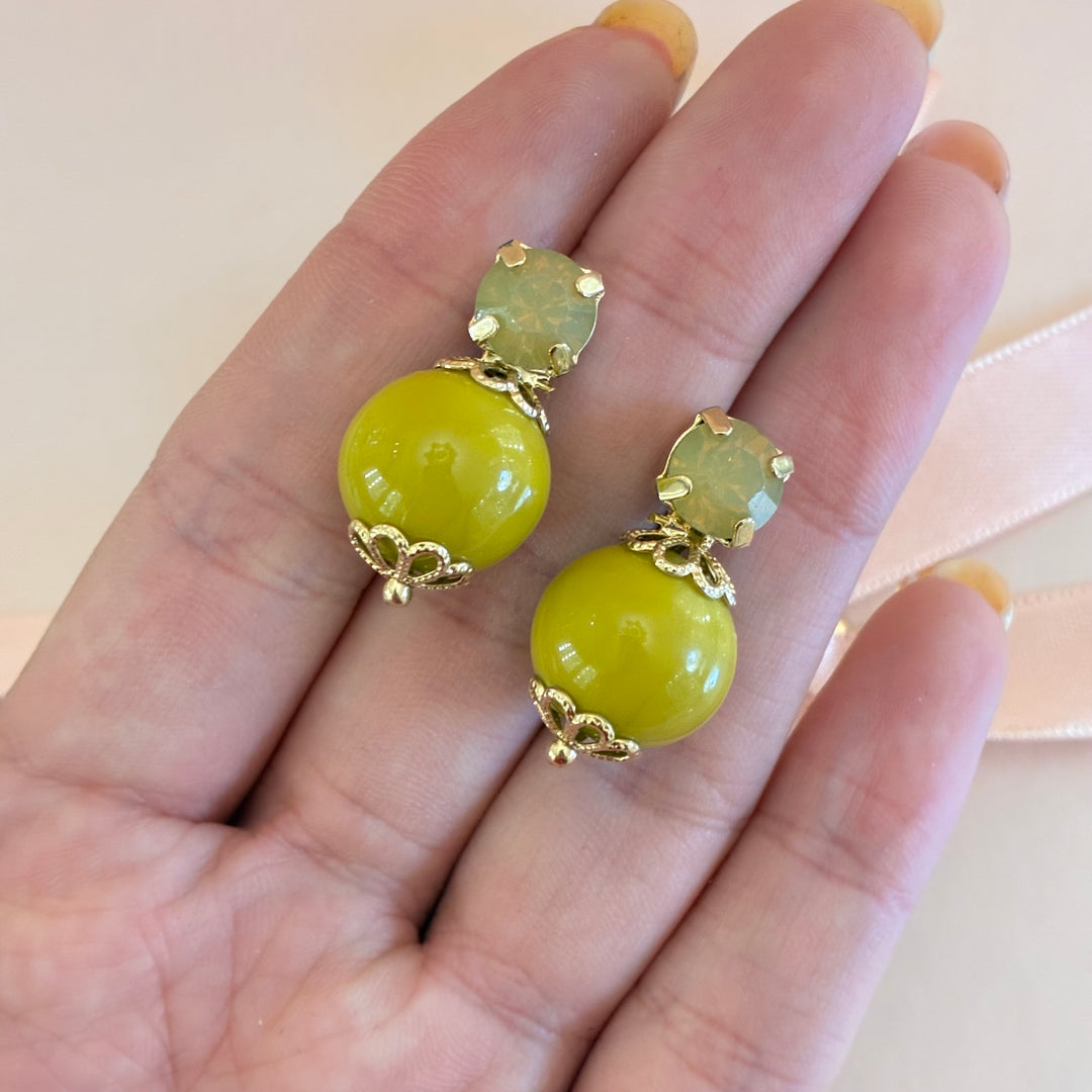 Olive green preciosa crystals with resin studs