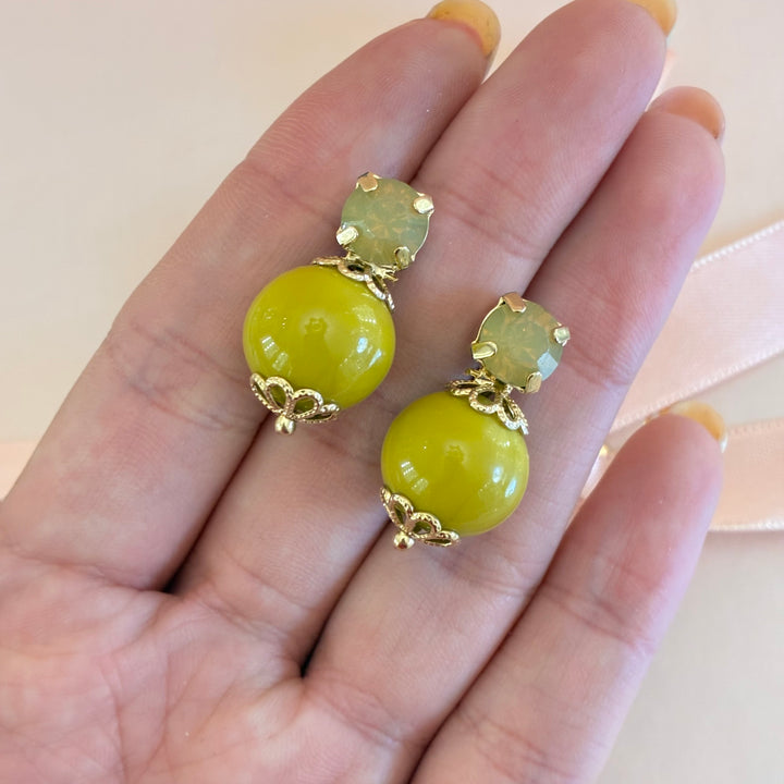 Olive green preciosa crystals with resin studs
