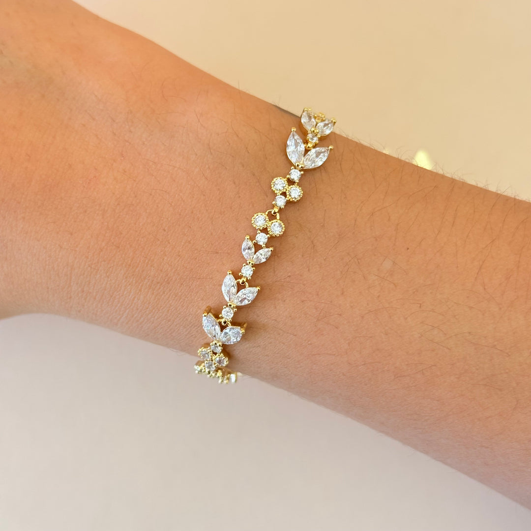 Marquise zircone gold plated set