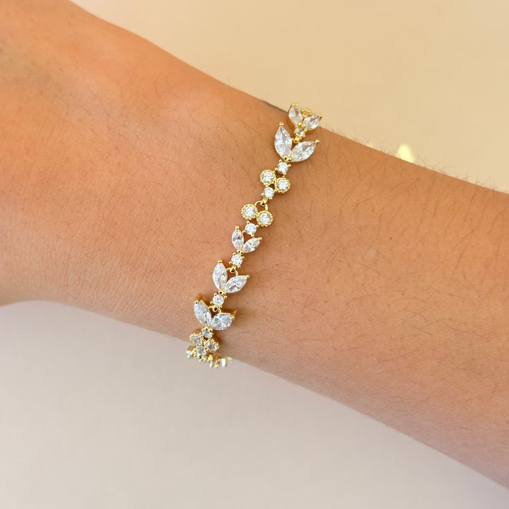 Marquise zircone gold plated set