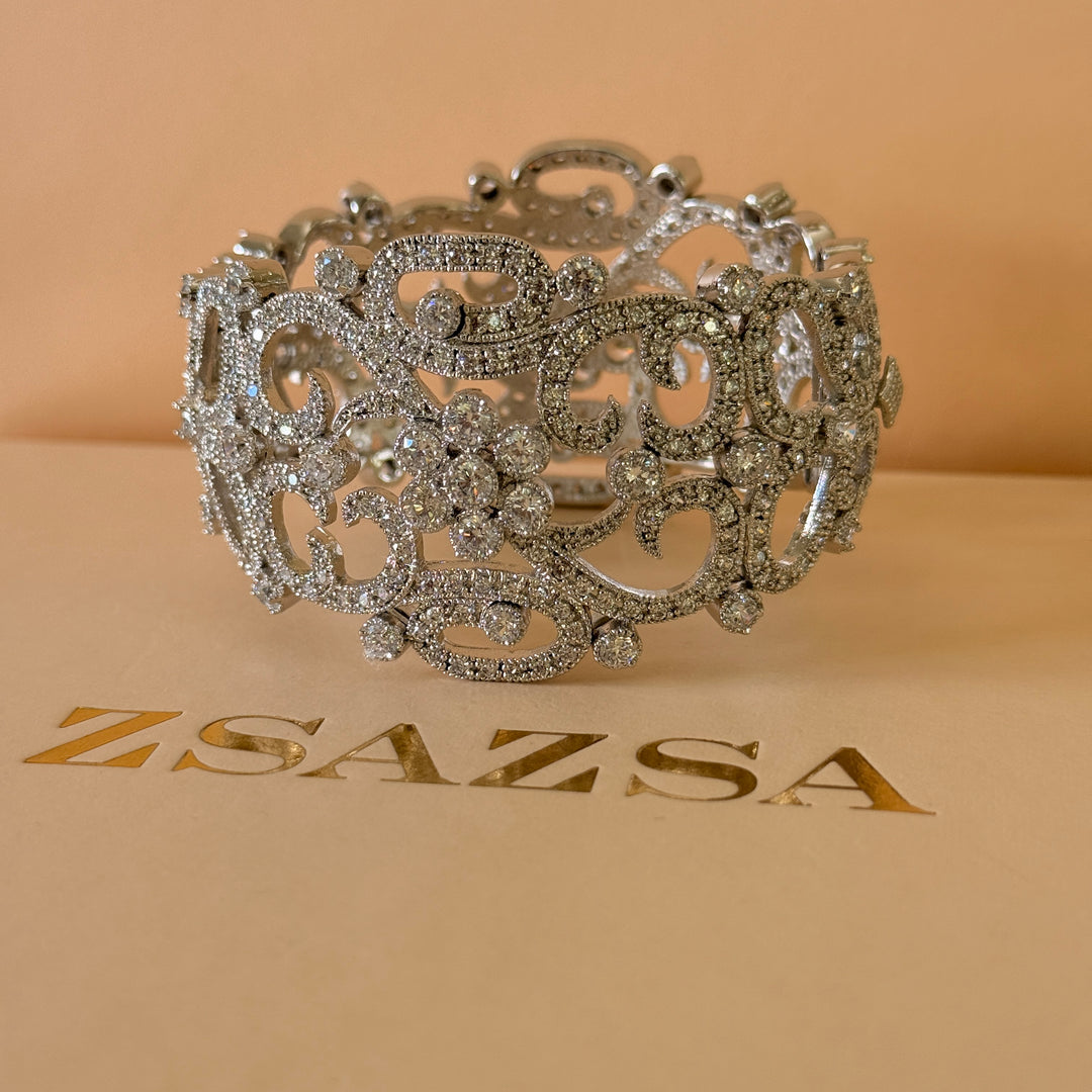 Big zircone silver bangle