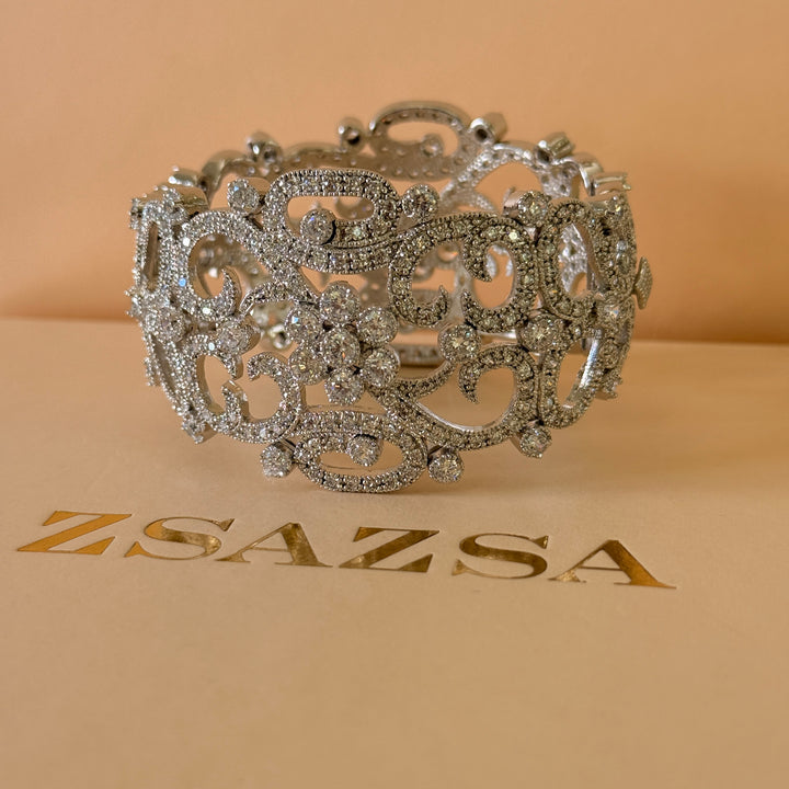 Big zircone silver bangle