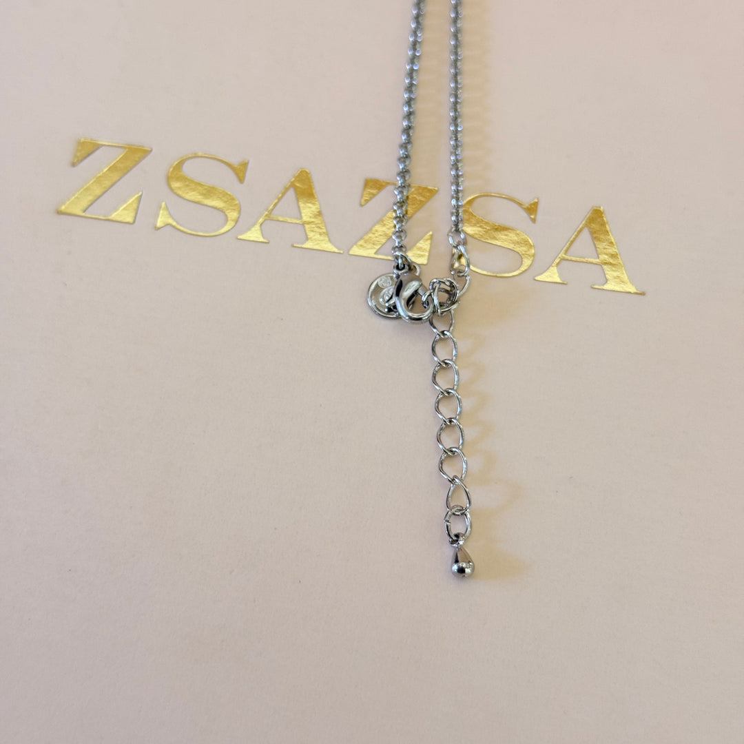 Swarovski crystals & pearls silver pendant set