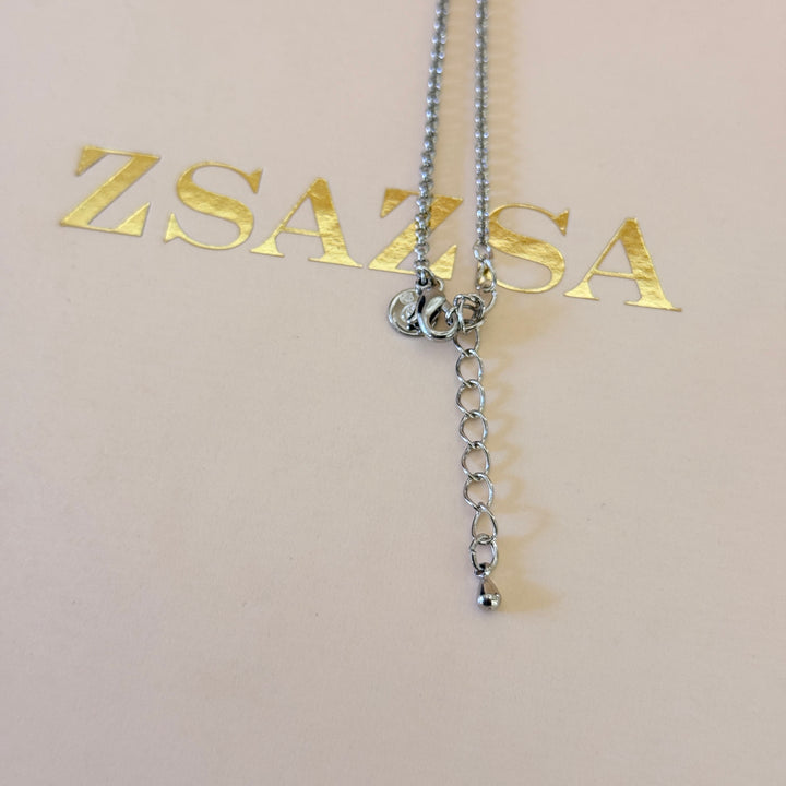 Swarovski crystals & pearls silver pendant set