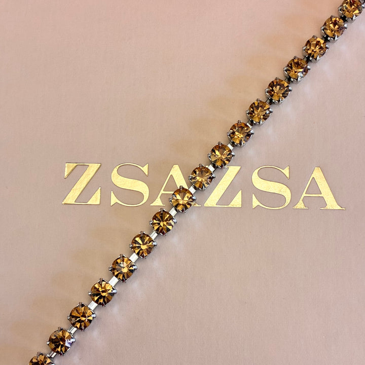 Bronze Swarovski crystals silver set