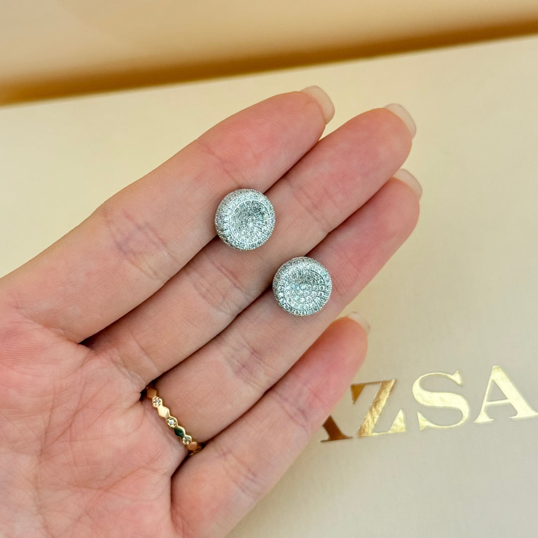 Round zircone sterling silver set