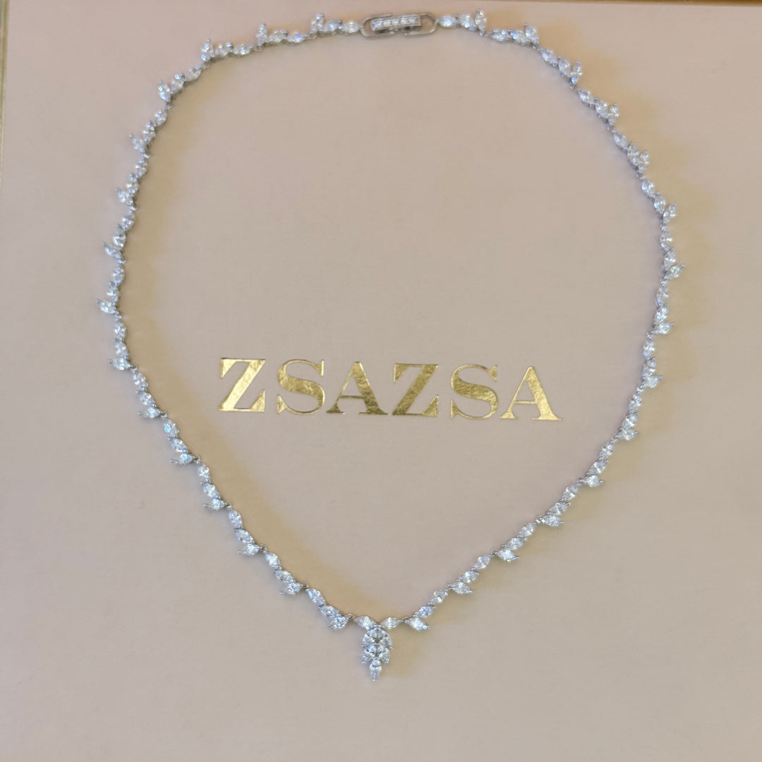 Marquise zircone silver set