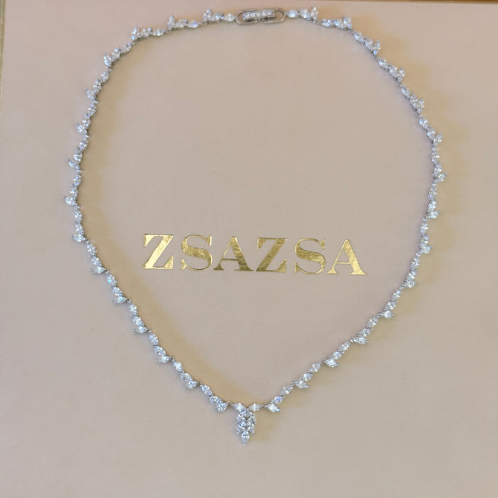 Marquise zircone silver set