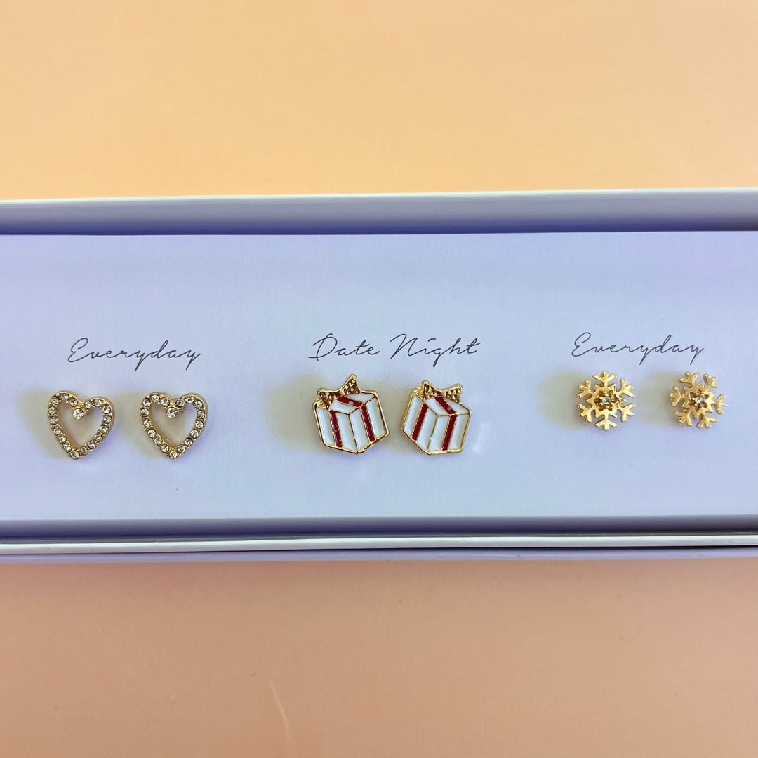 Christmas studs earrings box