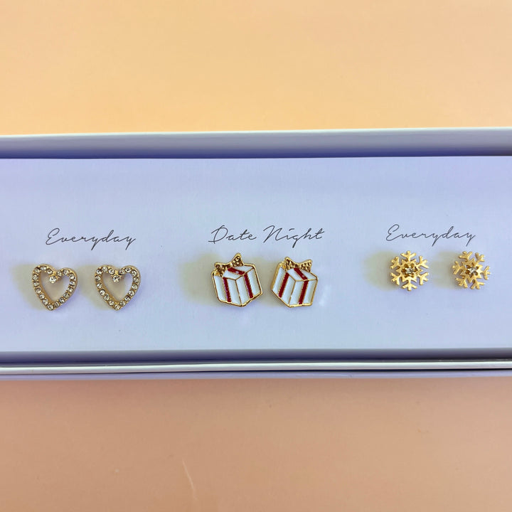 Christmas studs earrings box