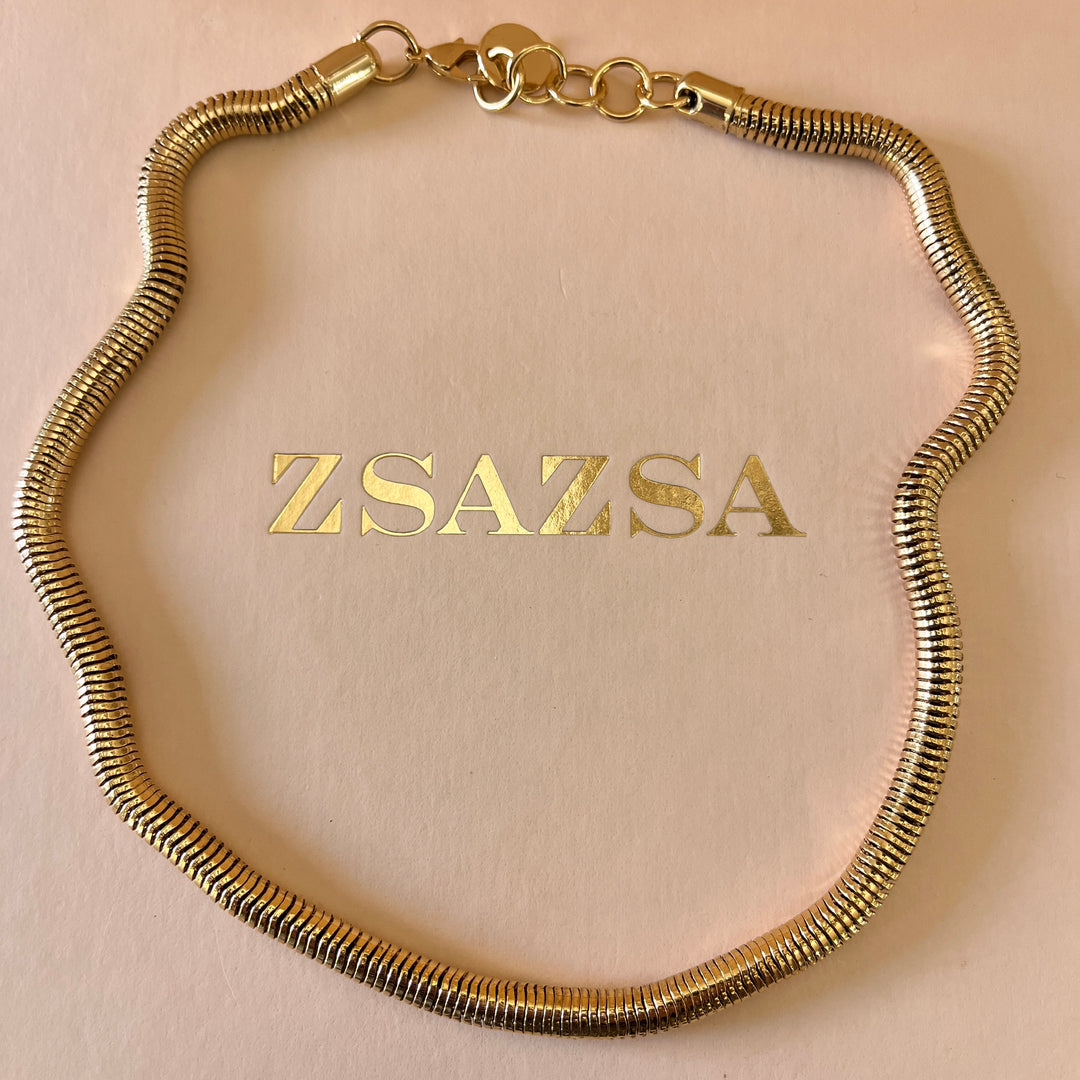 Cord gold plated necklace