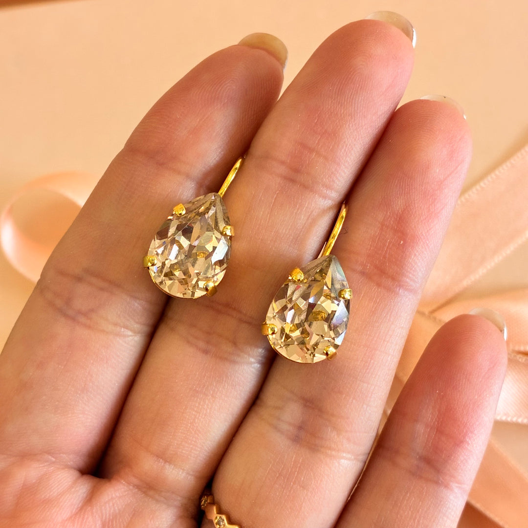 Peach Swarovski crystals hooks