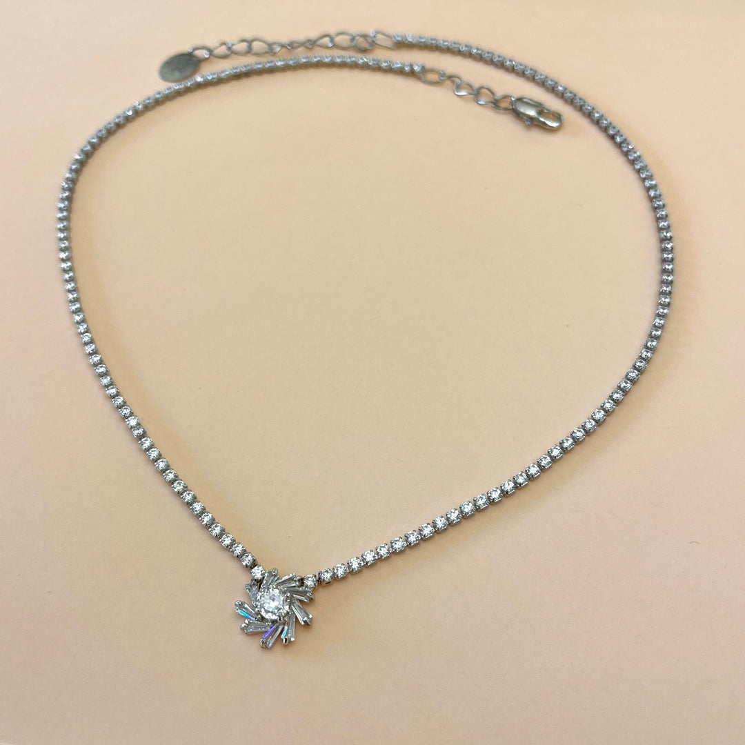 Silver zircone set