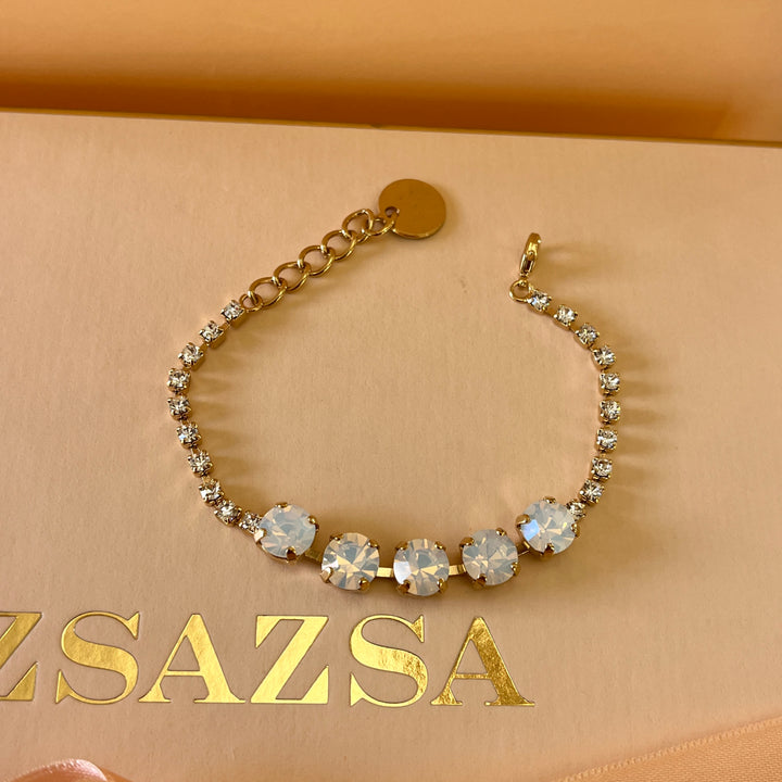 Five white Swarovski crystals bracelet
