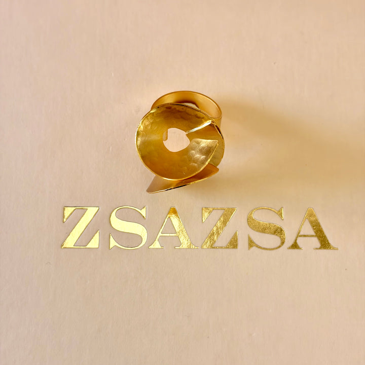 Handmade Loop Circle Gold Ring | Gold Plated | ZsaZsa