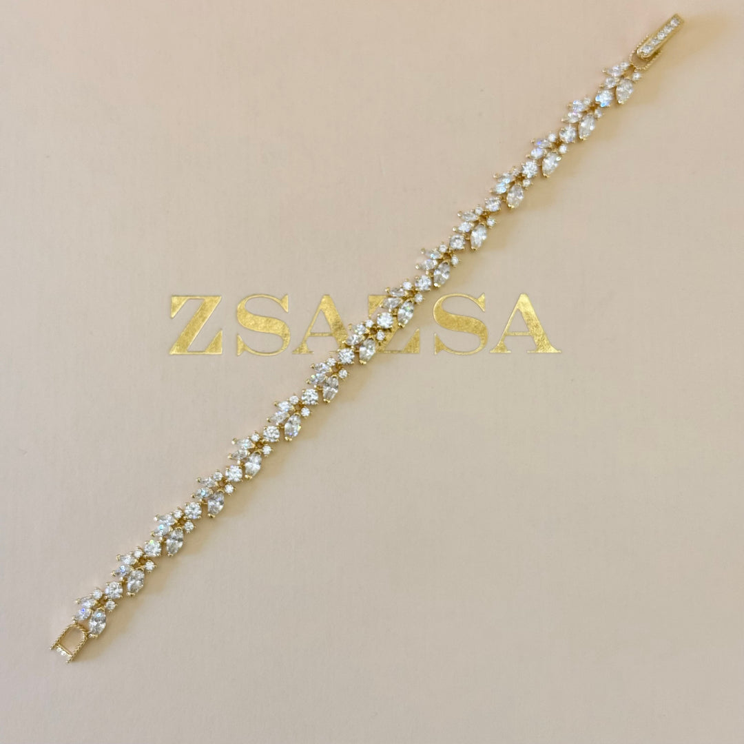 Marquise zircone gold plated set