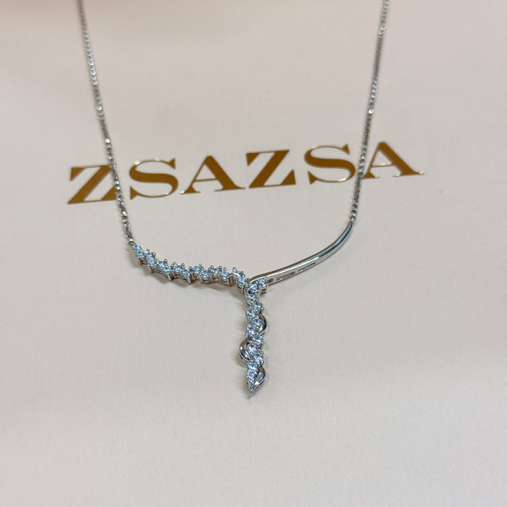 Dainty zircone sterling silver necklace