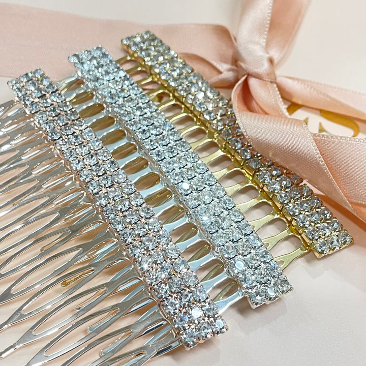 3 row simple comb in silver or rose gold & gold