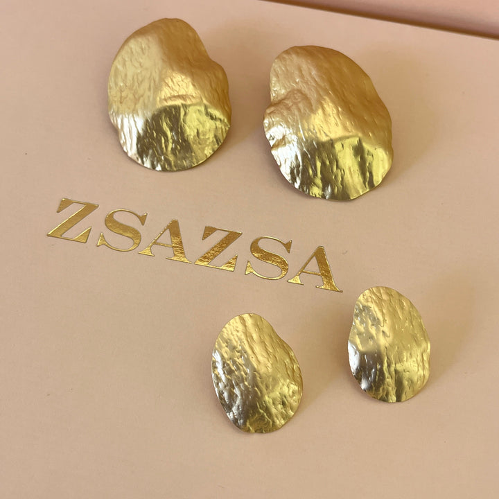 Gold handmade studs