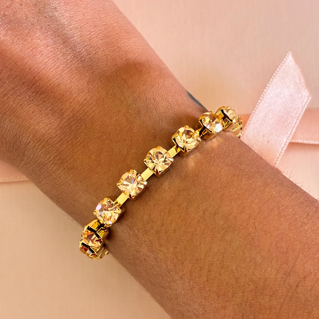 Peach Swarovski crystals bracelet