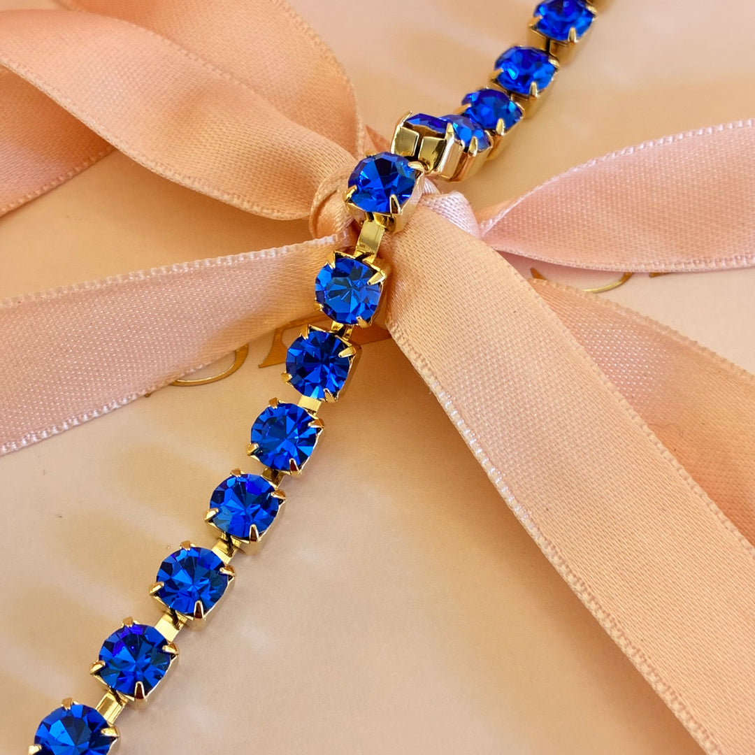 Royal blue Swarovski crystals bracelet