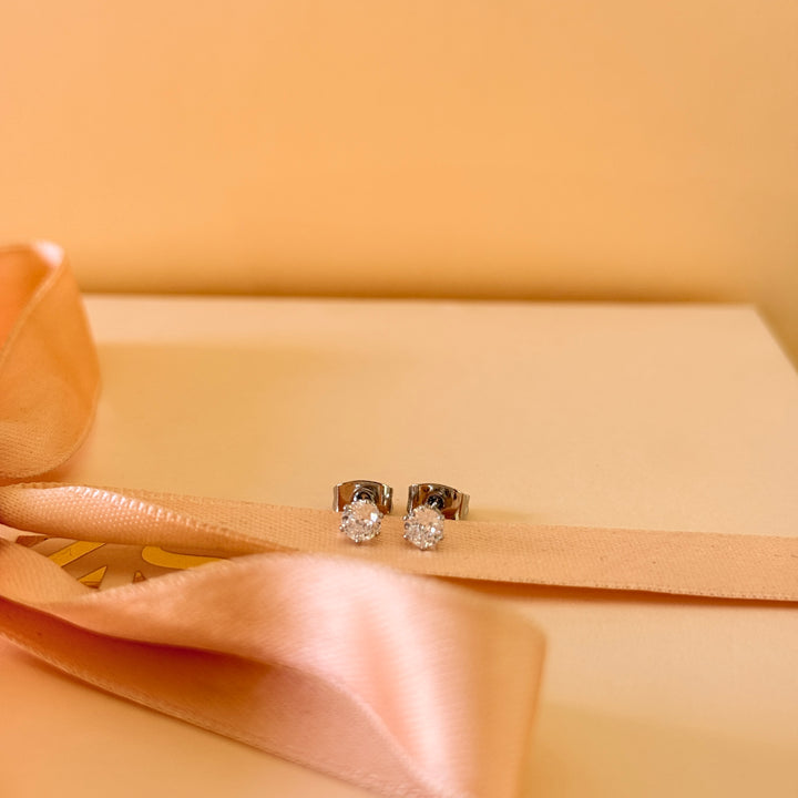 XS dainty solitaire zircone silver studs